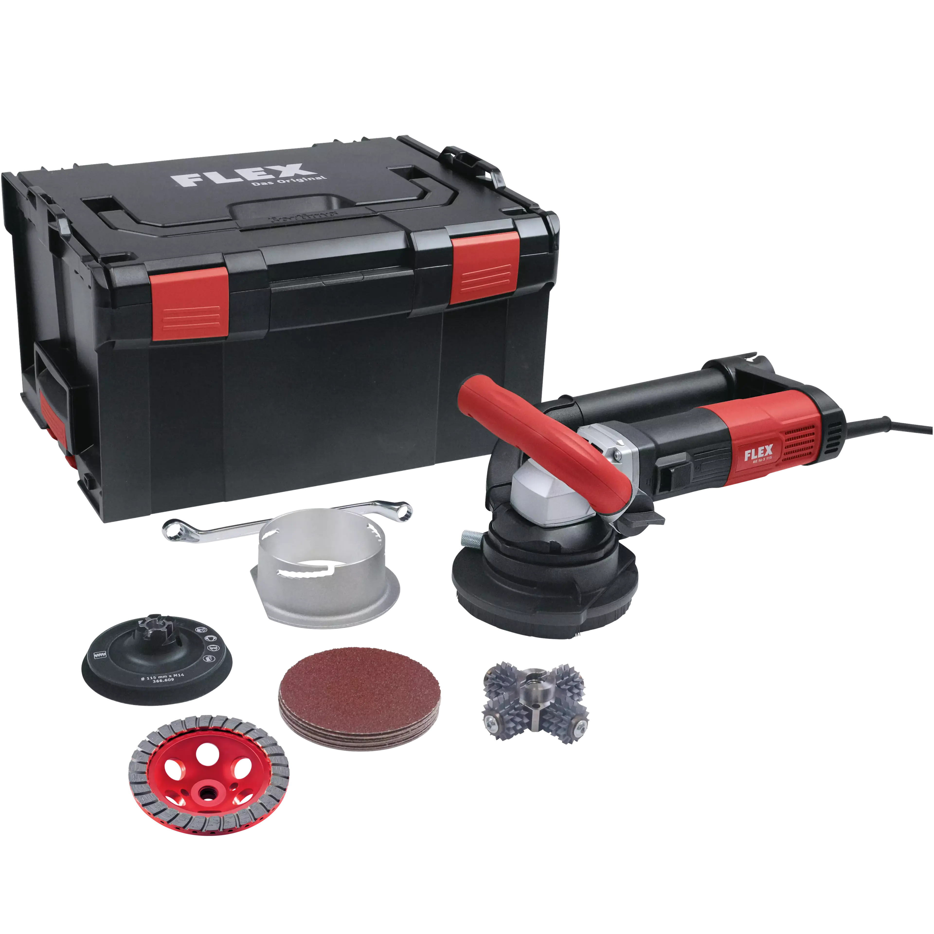 FLEX RE 16-5 115 sada frézovací hlava špice + Turbo-Jet II, RETECFLEX, univerzální stroj pro renovaci a modernizaci
