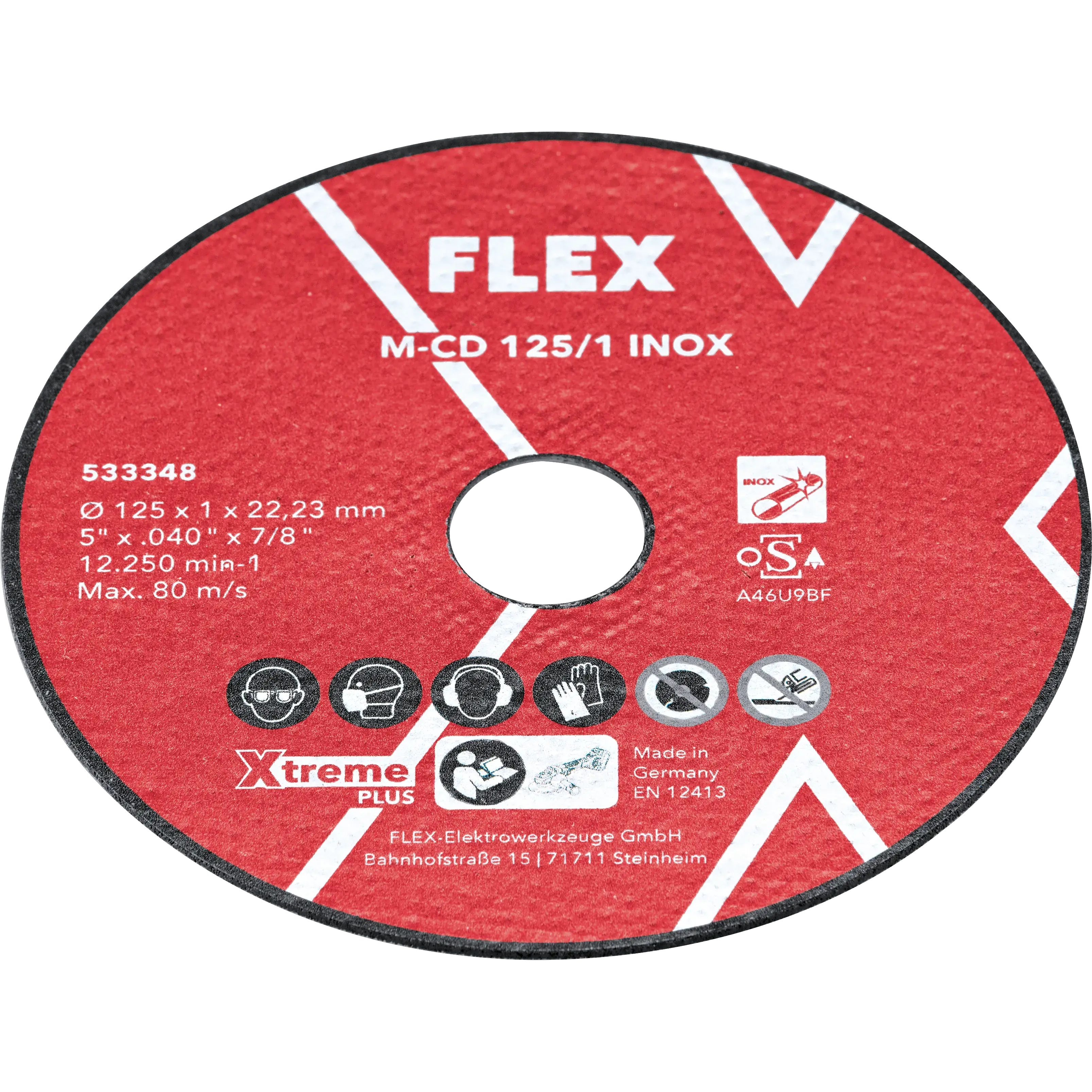 FLEX M-CD 125/1 INOX 10VE Tenké řezací kotouče 1 mm na ušlechtilou ocel Xtreme Plus 10ks v kovové krabičce