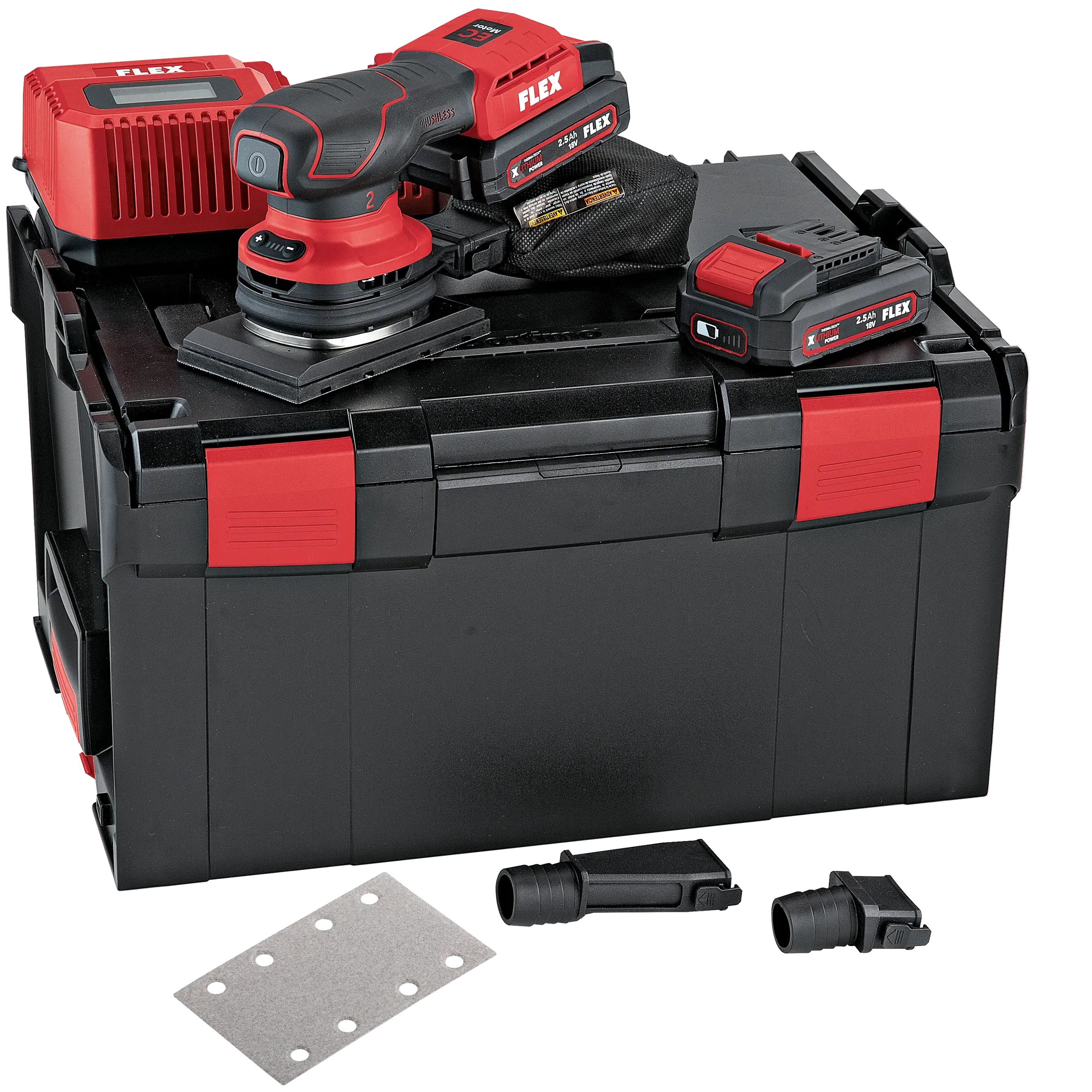 FLEX OSE 2-80 18-EC/2.5 Set, Aku vibrační bruska s regulací otáček bezuhlíková 18 V + Akce brusivo 100ks
