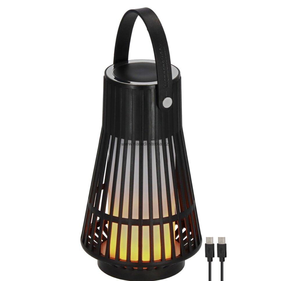 Brennenstuhl venkovní nabíjecí LED kempinková lampa s efektem plamene FL 100 A, ambientní osvětlení pro zahradu a kempování USB-C, IP44, až 20 h svícení